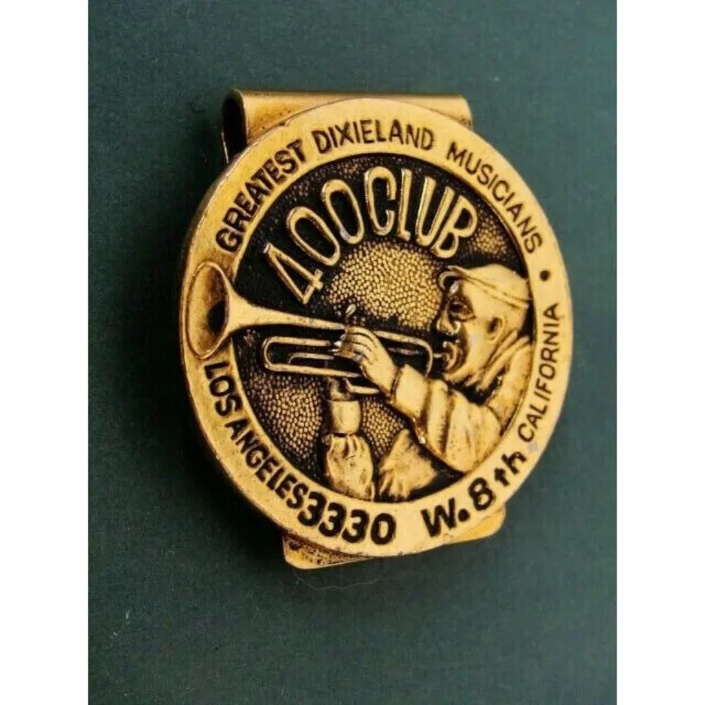 Money Clip 400 Club Greatest Dixieland Musicians Los Angeles California Goldtone
